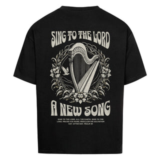 Sing to the Lord a new song Oversized Shirt BackPrint, Motivdetail