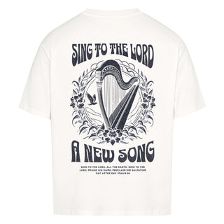 Sing to the Lord a new song Oversized Shirt BackPrint, Nahaufnahme