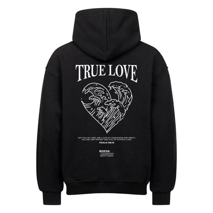 True Love Heart Oversized Hoodie Rugprint