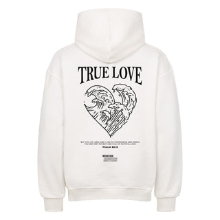 True Love Heart Oversized Hoodie BackPrint, Nahaufnahme