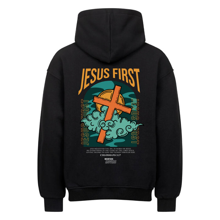 Jesus First Oversized Hoodie Rugprint