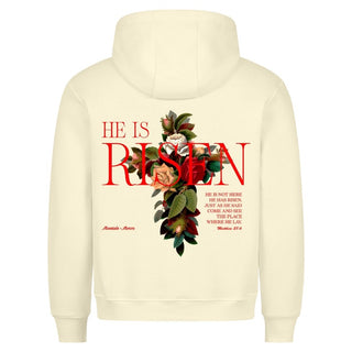 He is Risen Hoodie Backprint Variante, Mountain Movers christliches Design