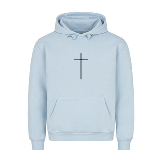 Middle Cross Hoodie Detailansicht, Mountain Movers christliche Streetwear