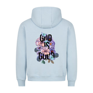 God is good Flowers Hoodie BackPrint, Nahaufnahme