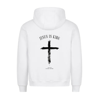Jesus is King minimalistic Hoodie BackPrint Variante, Mountain Movers christliches Design