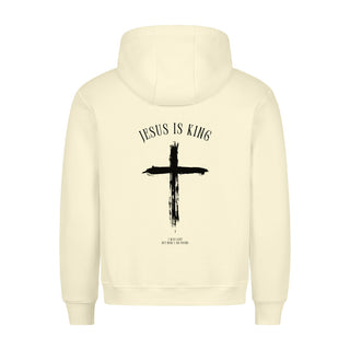 Jesus is King minimalistic Hoodie BackPrint Variante, Mountain Movers christliches Design