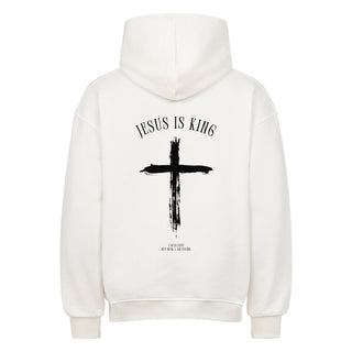 Jesus is King minimalistic Oversized Hoodie BackPrint Variante, Mountain Movers christliches Design