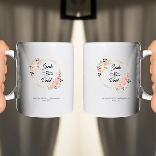 In Liebe Verbunden Paar Tasse personalisierbar Variante, Mountain Movers christliches Design