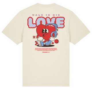 Walk in his Love Oversized Shirt BackPrint Detailansicht, Mountain Movers christliche Streetwear
