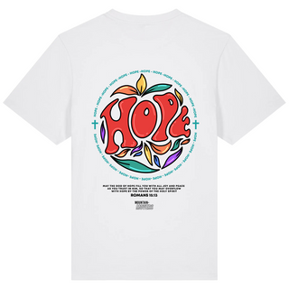 Hope Romans 15:13 Oversized Shirt Detailansicht, Mountain Movers christliche Streetwear