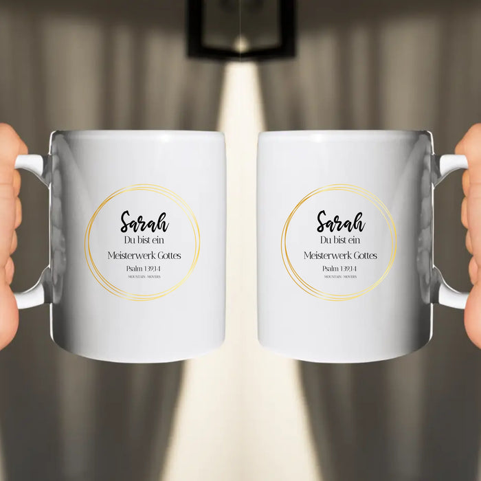 Meisterwerk Gottes Tasse Personalisierbar