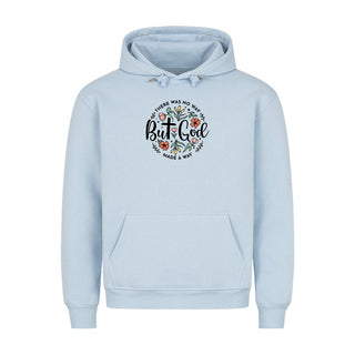 But God flora Hoodie Detailansicht, Mountain Movers christliche Streetwear