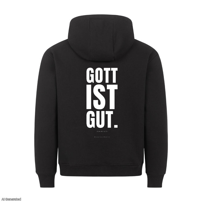 Gott ist gut Psalm 34:9 Hoodie Backprint