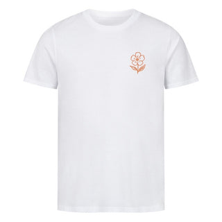 Bloom with Purpose Flower Shirt Front & Back Detailansicht, Mountain Movers christliche Streetwear
