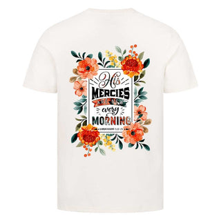 His Mercies are new Shirt BackPrint Detailansicht, Mountain Movers christliche Streetwear