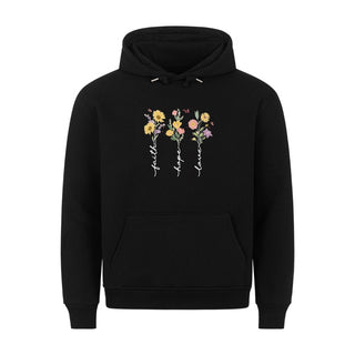 Faith Hope Love Flower Hoodie, christliche Streetwear von Mountain Movers
