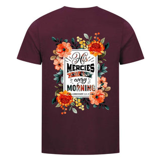 His Mercies are new Shirt BackPrint Detailansicht, Mountain Movers christliche Streetwear