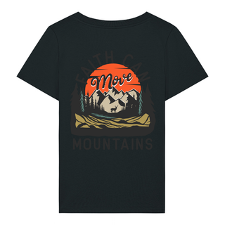 Mountains Retro Frauen Shirt BackPrint, Rueckansicht