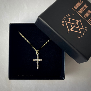 Glitzer Kette gold Variante, Mountain Movers christliches Design