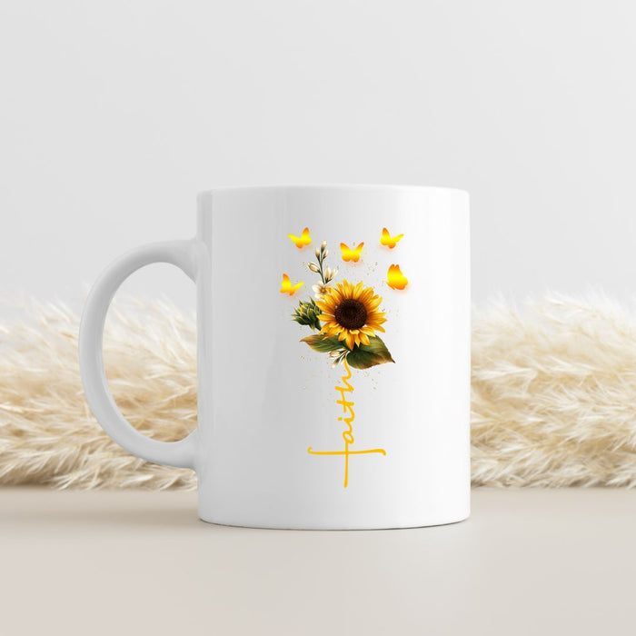 Geloof zonnebloem mok