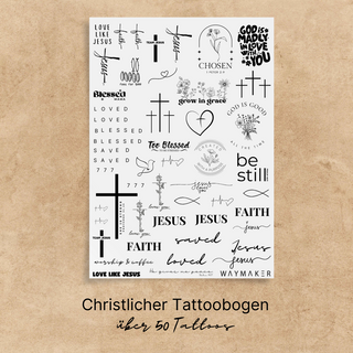 Tattoobogen A4, christliche Streetwear von Mountain Movers