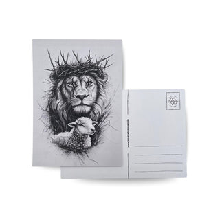 Lion Lamb Postkarte Variante, Mountain Movers christliches Design