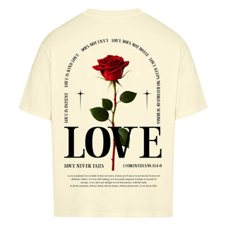 Love Oversized Shirt BackPrint Variante, Mountain Movers christliches Design