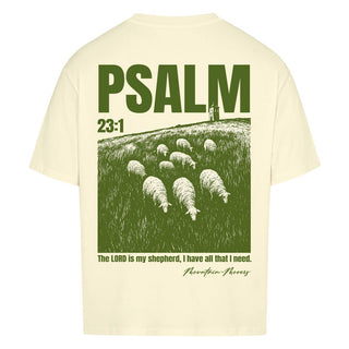 Faith & Trust in God Oversized Shirt BackPrint Detailansicht, Mountain Movers christliche Streetwear