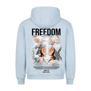 Freedom Hoodie BackPrint Detailansicht, Mountain Movers christliche Streetwear