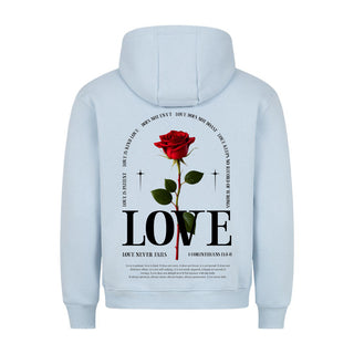 Love Hoodie BackPrint Detailansicht, Mountain Movers christliche Streetwear
