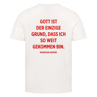 Gott ist der einzige Grund Shirt Detailansicht, Mountain Movers christliche Streetwear