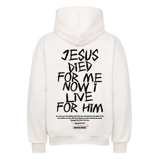 Jesus died for me Oversized Hoodie Backprint Variante, Mountain Movers christliches Design
