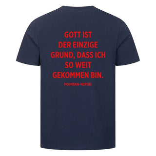 Gott ist der einzige Grund Shirt Detailansicht, Mountain Movers christliche Streetwear