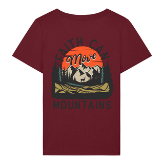 Mountains Retro Frauen Shirt BackPrint, Vorderansicht