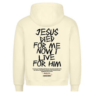 Jesus died for me Hoodie Backprint Variante, Mountain Movers christliches Design