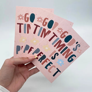 God´s Timing Postkarte Variante, Mountain Movers christliches Design