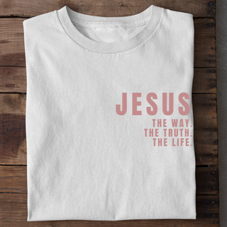 Jesus Pink Letters Shirt Variante, Mountain Movers christliches Design