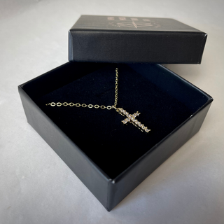 Glitzer Kette gold Detailansicht, Mountain Movers christliche Streetwear