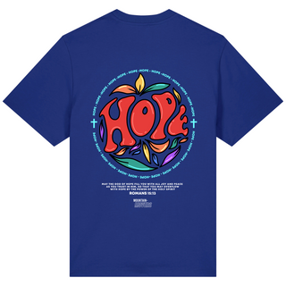 Hope Romans 15:13 Oversized Shirt Detailansicht, Mountain Movers christliche Streetwear