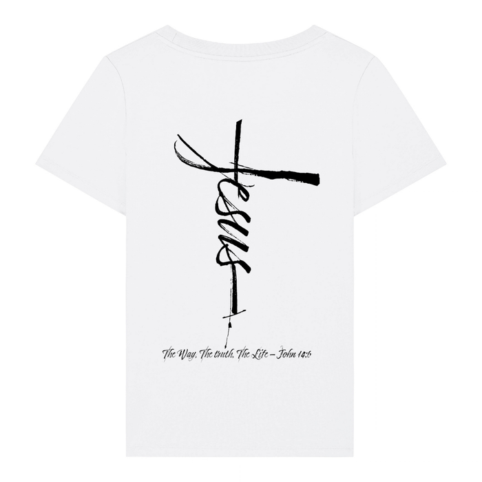 Jesus Cross Dames T-shirt Rugprint