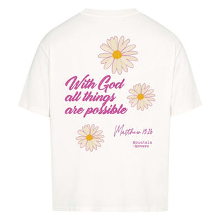 With God Flower Oversize Shirt Detailansicht, Mountain Movers christliche Streetwear