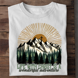 Life with Christ - Adventure Shirt Variante, Mountain Movers christliches Design
