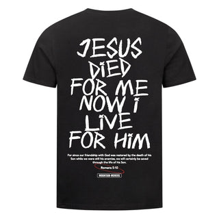 Jesus died for me Shirt Backprint Variante, Mountain Movers christliches Design