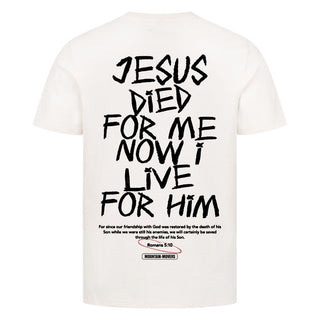 Jesus died for me Shirt Backprint Detailansicht, Mountain Movers christliche Streetwear
