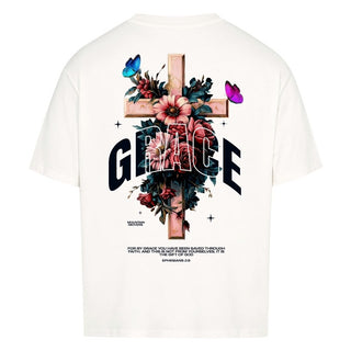 Grace Cross Oversize Shirt Detailansicht, Mountain Movers christliche Streetwear