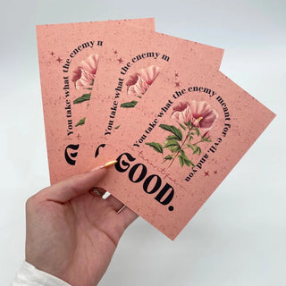 Turn it Flower Postkarte Variante, Mountain Movers christliches Design