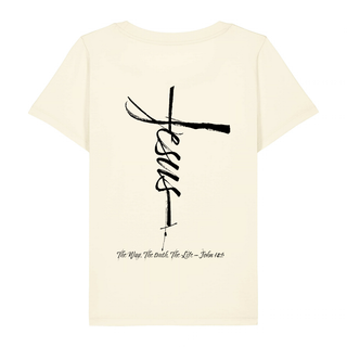 Jesus Cross Frauen T-Shirt BackPrint, Rueckansicht