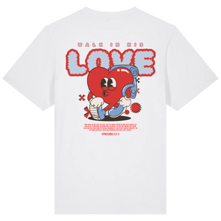Walk in his Love Oversized Shirt BackPrint Detailansicht, Mountain Movers christliche Streetwear