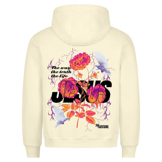 Jesus Flower Hoodie Backprint Variante, Mountain Movers christliches Design