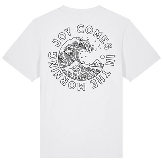 Joy comes in the morning Oversized Shirt BackPrint Detailansicht, Mountain Movers christliche Streetwear